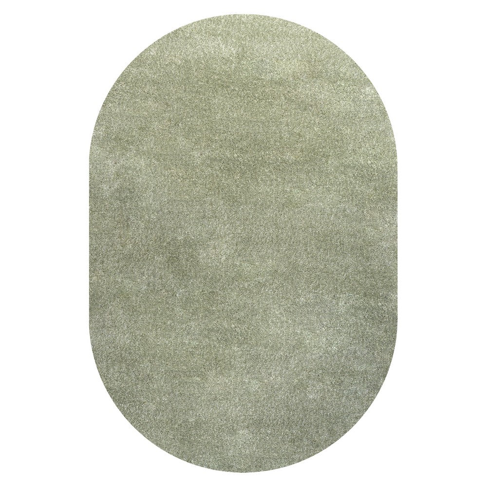 Trivor Haze Solid Low-pile Area Rug Green