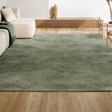 Trivor Haze Solid Low-pile Area Rug Green
