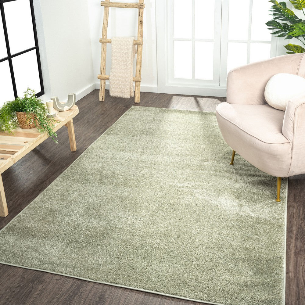 Trivor Haze Solid Low-pile Area Rug Green