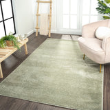Trivor Haze Solid Low-pile Area Rug Green