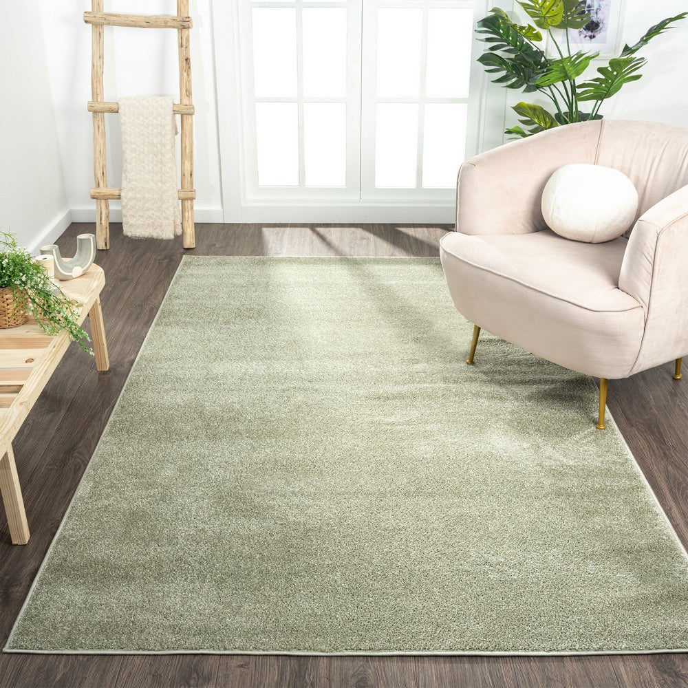 Trivor Haze Solid Low-pile Area Rug Green