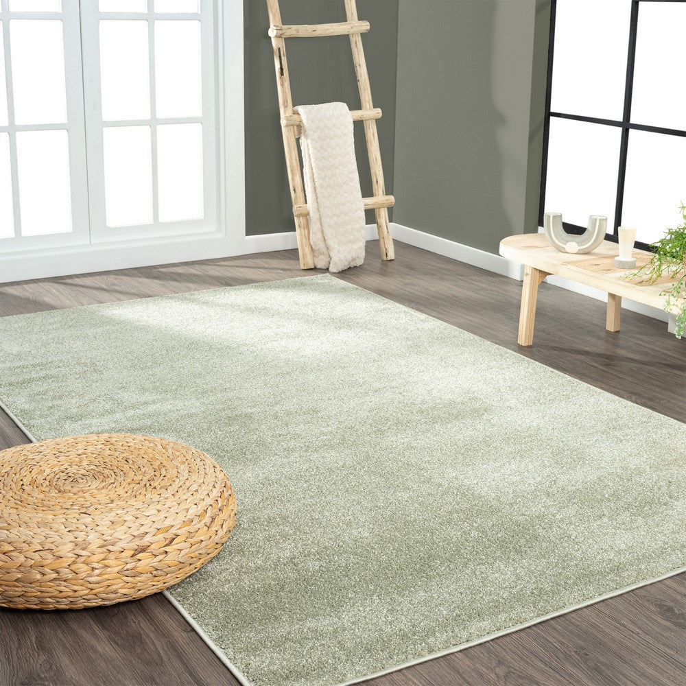 Trivor Haze Solid Low-pile Area Rug Green