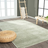 Trivor Haze Solid Low-pile Area Rug Green