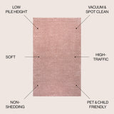 Trivor Haze Solid Low-pile Area Rug Pink