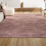 Trivor Haze Solid Low-pile Area Rug Pink