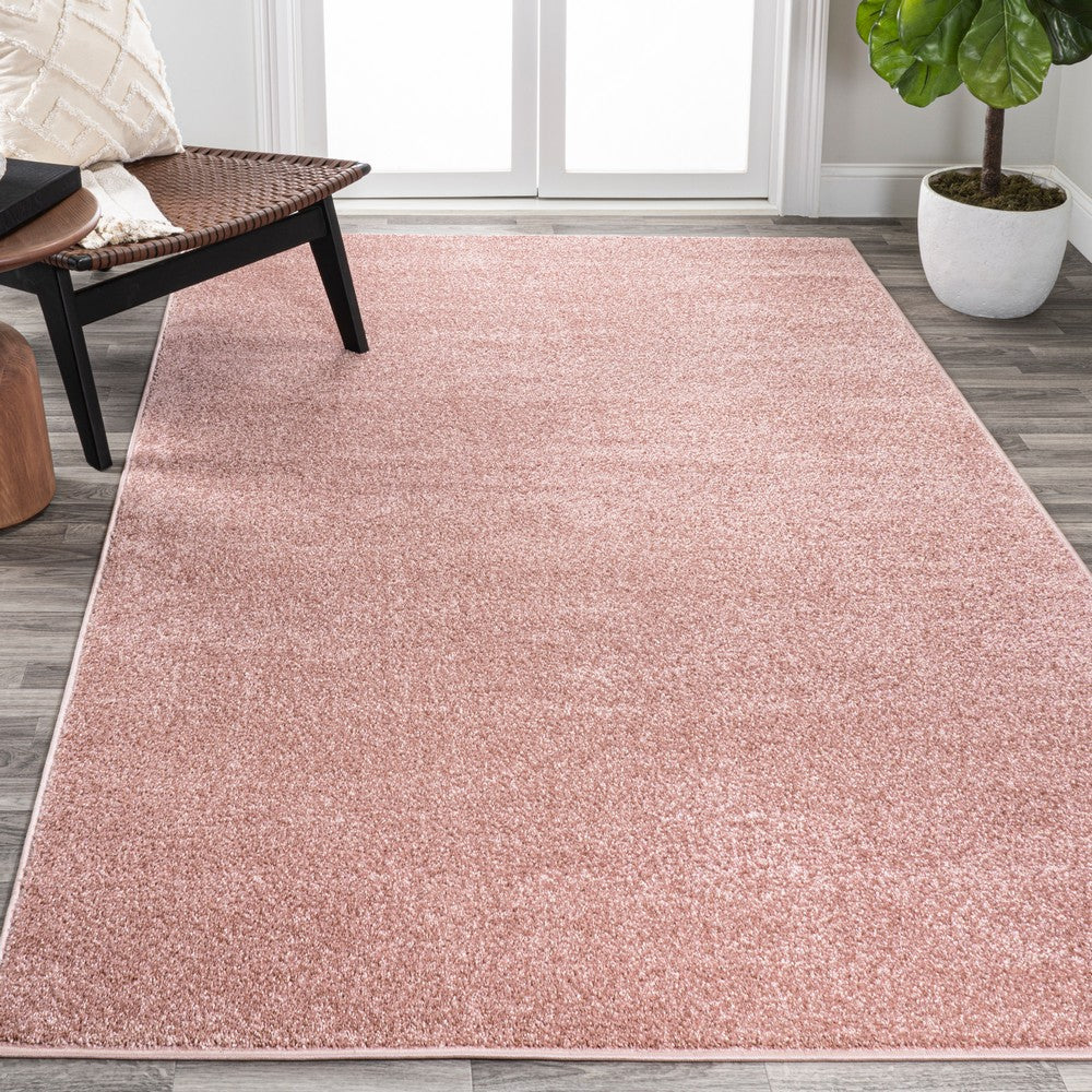 Trivor Haze Solid Low-pile Area Rug Pink