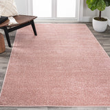 Trivor Haze Solid Low-pile Area Rug Pink