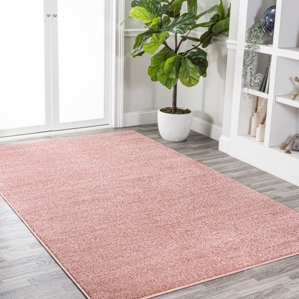 Trivor Haze Solid Low-pile Area Rug Pink