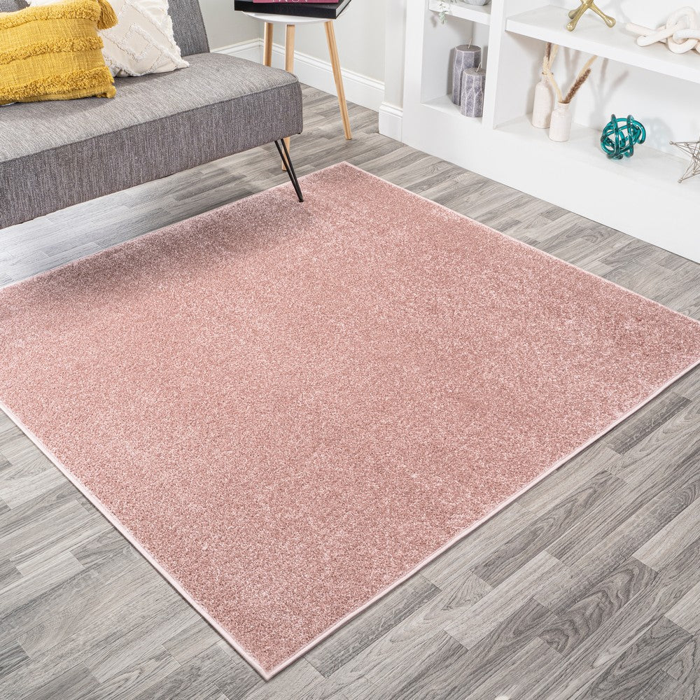 Trivor Haze Solid Low-pile Area Rug Pink