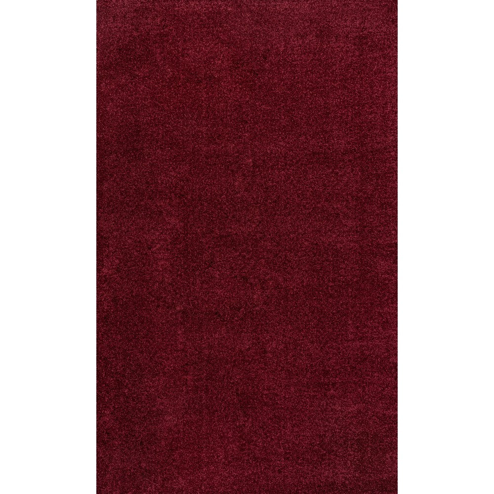 Trivor Haze Solid Low-pile Area Rug Dark Red