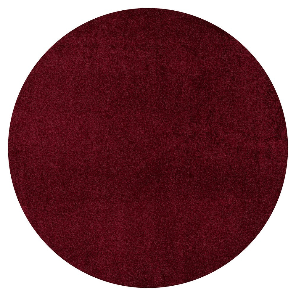 Trivor Haze Solid Low-pile Area Rug Dark Red