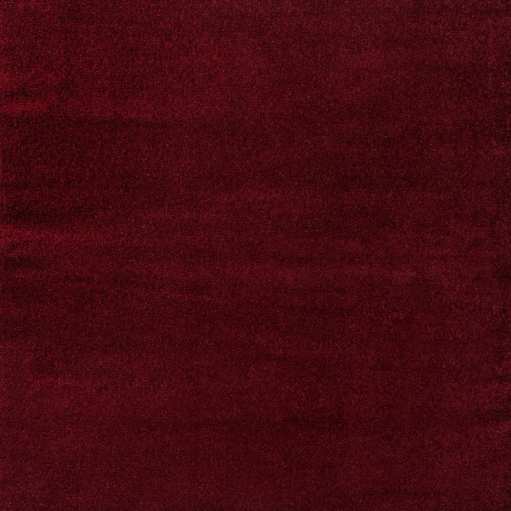 Trivor Haze Solid Low-pile Area Rug Dark Red