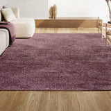 Trivor Haze Solid Low-pile Area Rug Light Purple