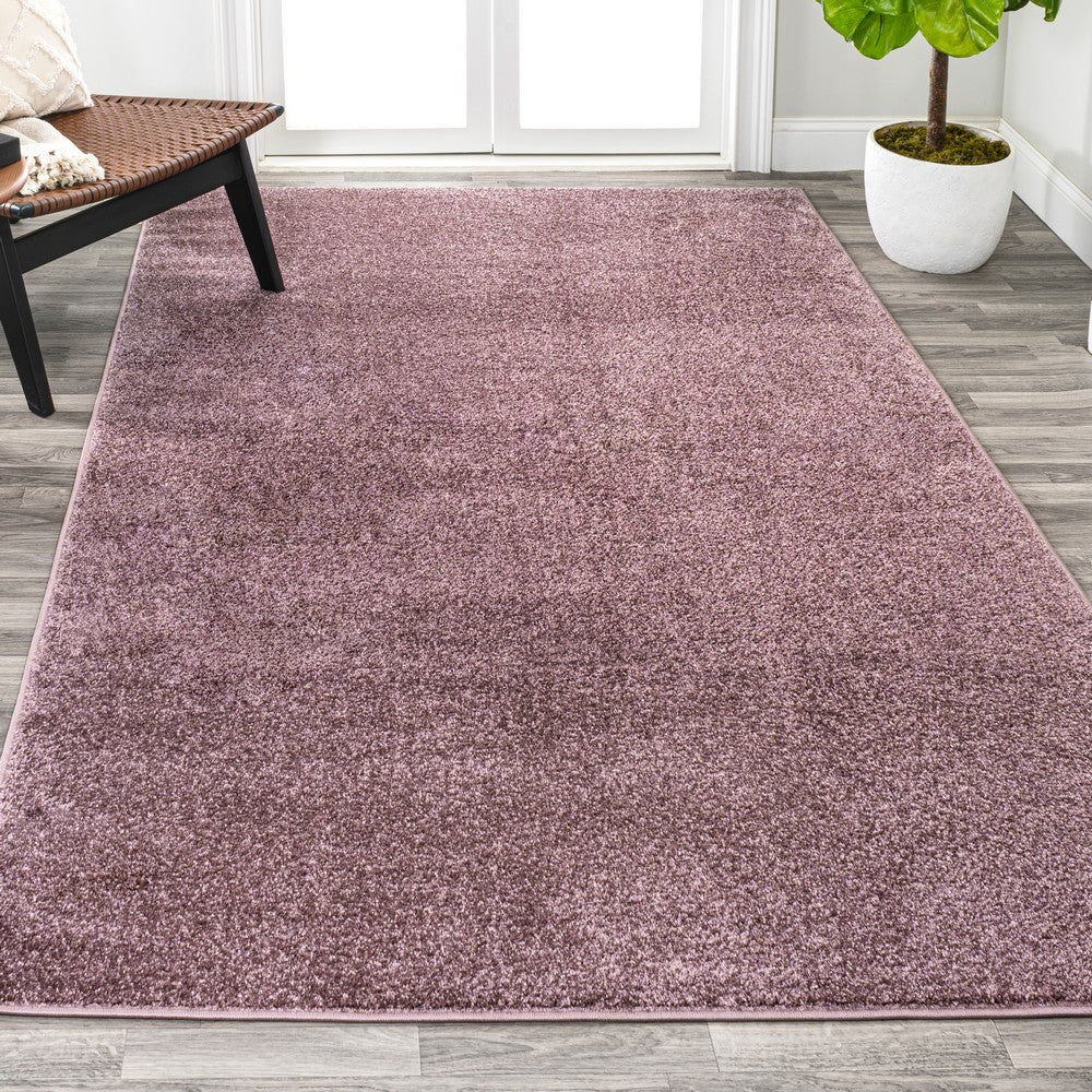 Trivor Haze Solid Low-pile Area Rug Light Purple