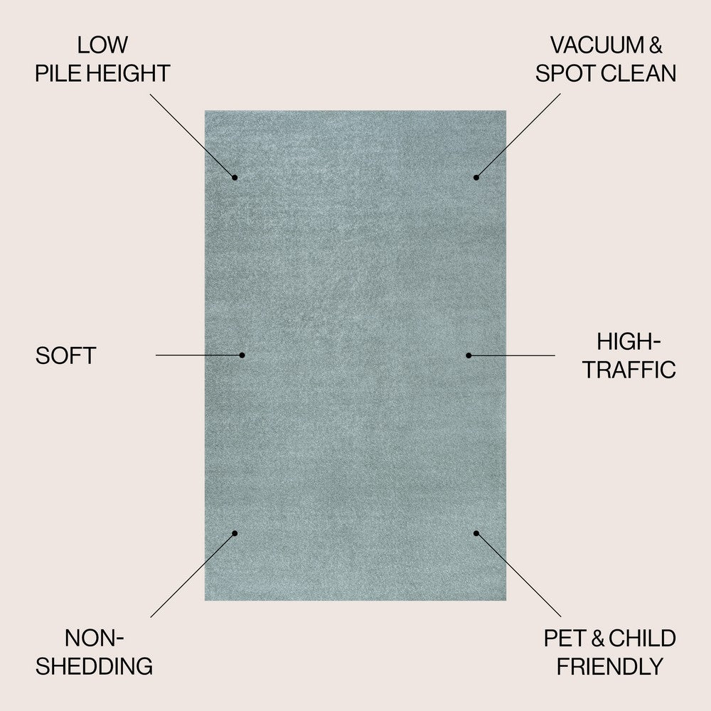 Trivor Haze Solid Low-pile Area Rug Light Blue