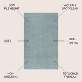 Trivor Haze Solid Low-pile Area Rug Light Blue
