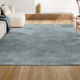 Trivor Haze Solid Low-pile Area Rug Light Blue
