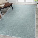 Trivor Haze Solid Low-pile Area Rug Light Blue