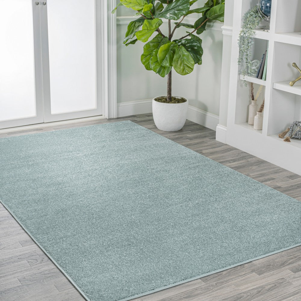 Trivor Haze Solid Low-pile Area Rug Light Blue