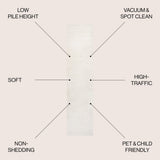 Trivor Haze Solid Low-pile Area Rug Cream