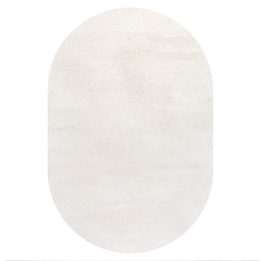 Trivor Haze Solid Low-pile Area Rug Cream