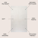 Trivor Haze Solid Low-pile Area Rug Cream