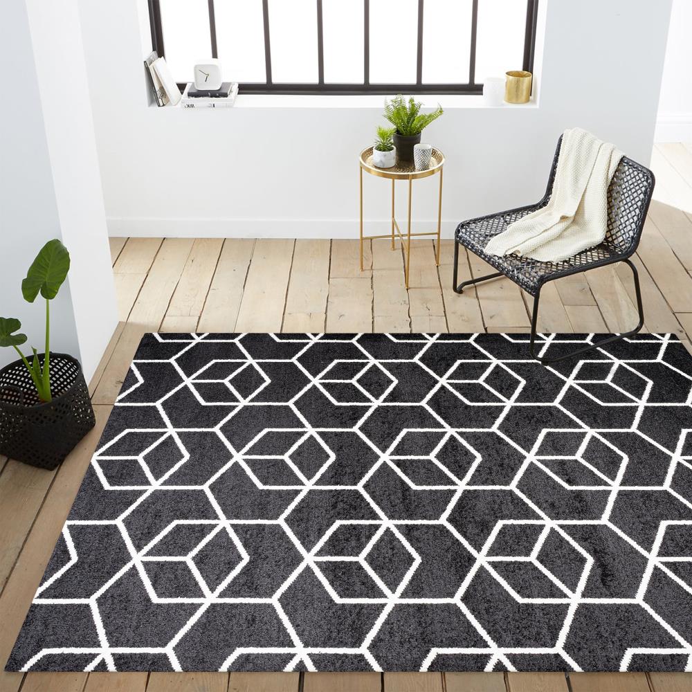 Tingey blocks Modern Geometric Area Rug