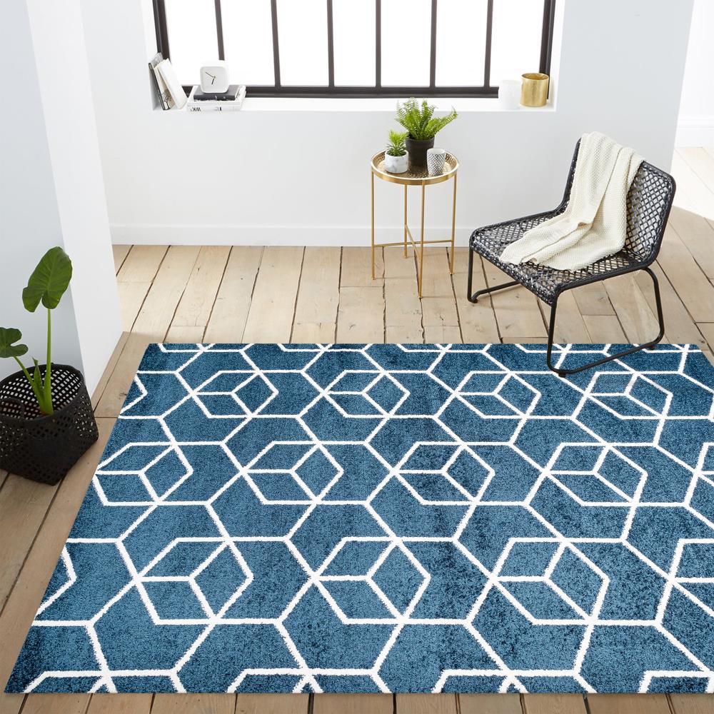 Tingey blocks Modern Geometric Area Rug