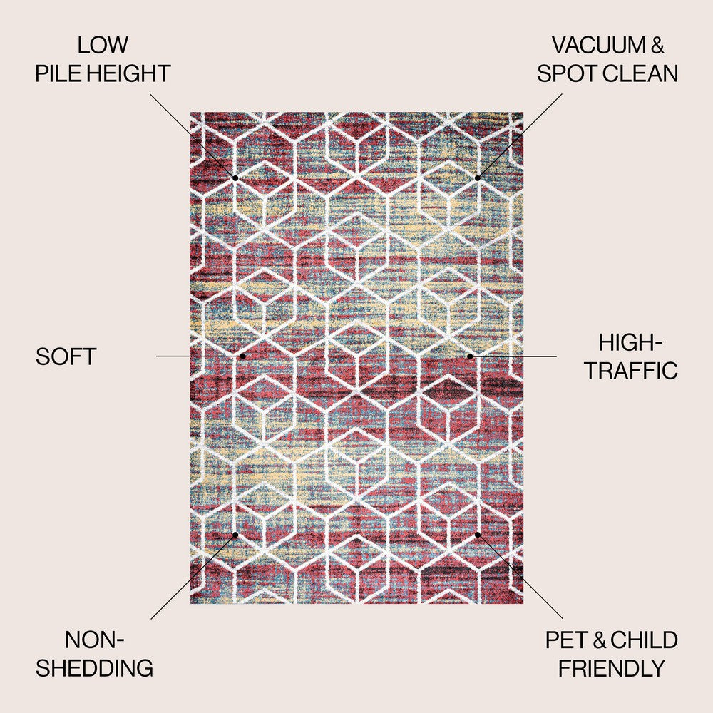 Tingey blocks Modern Geometric Area Rug