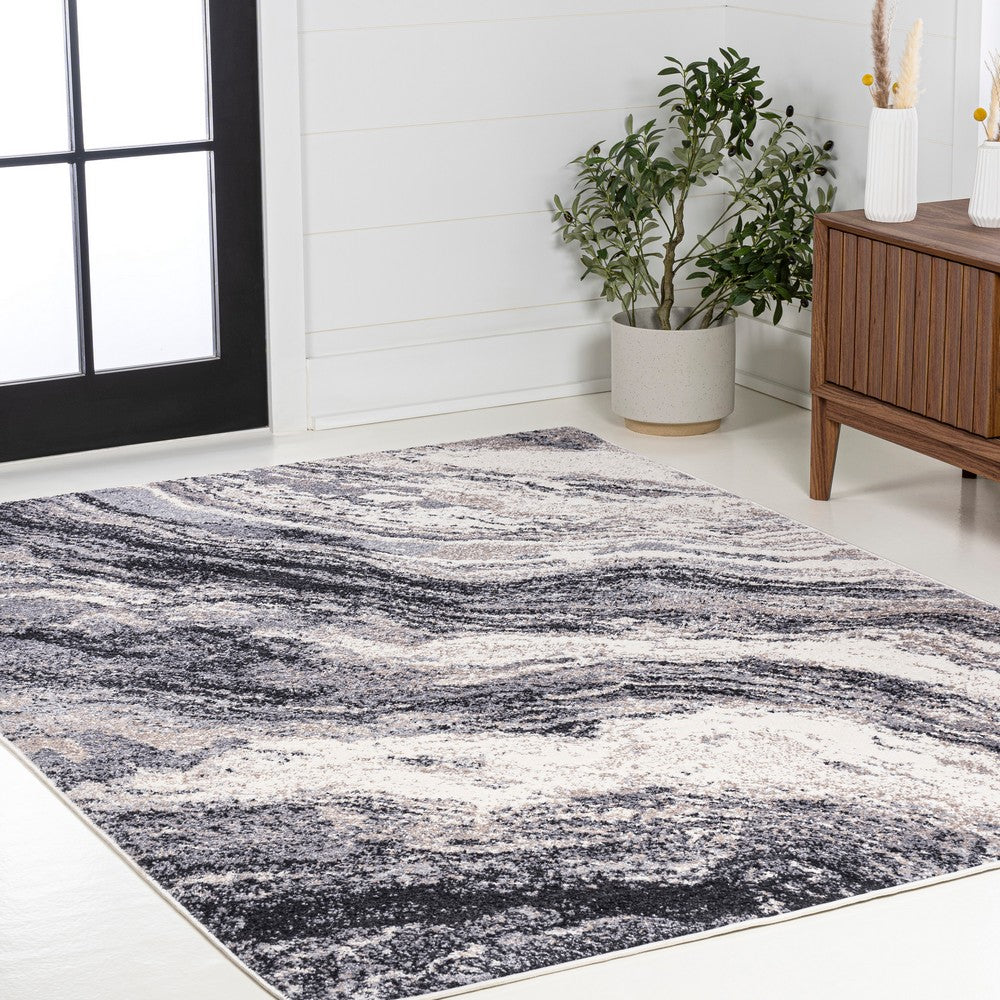 Uma Contemporary Glam Abstract Marble Area Rug