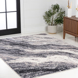 Uma Contemporary Glam Abstract Marble Area Rug
