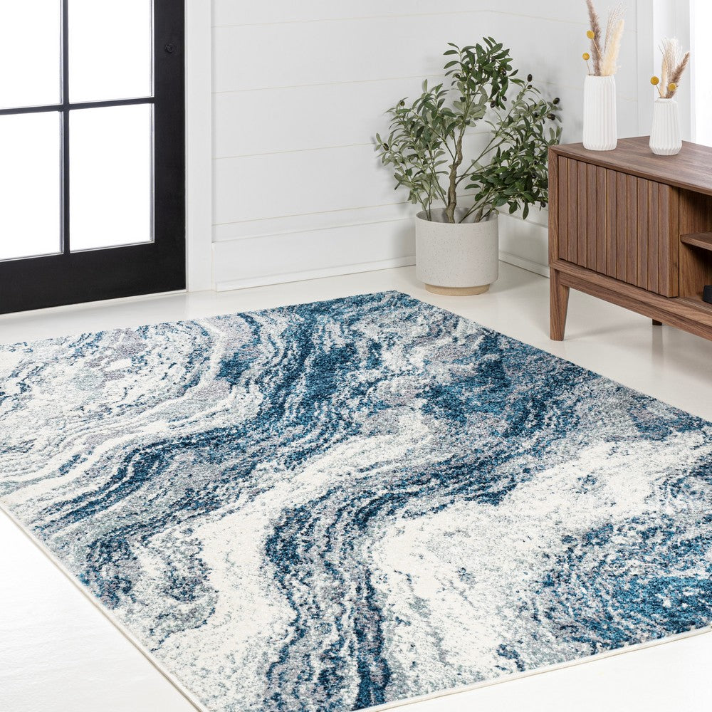 Uma Contemporary Glam Abstract Marble Area Rug