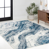Uma Contemporary Glam Abstract Marble Area Rug