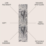Saloni Contemporary Glam Abstract Marble Area Rug