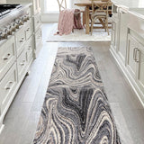 Saloni Contemporary Glam Abstract Marble Area Rug