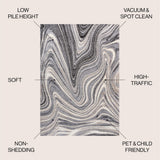 Saloni Contemporary Glam Abstract Marble Area Rug