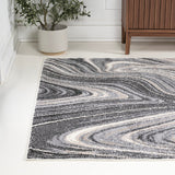 Saloni Contemporary Glam Abstract Marble Area Rug