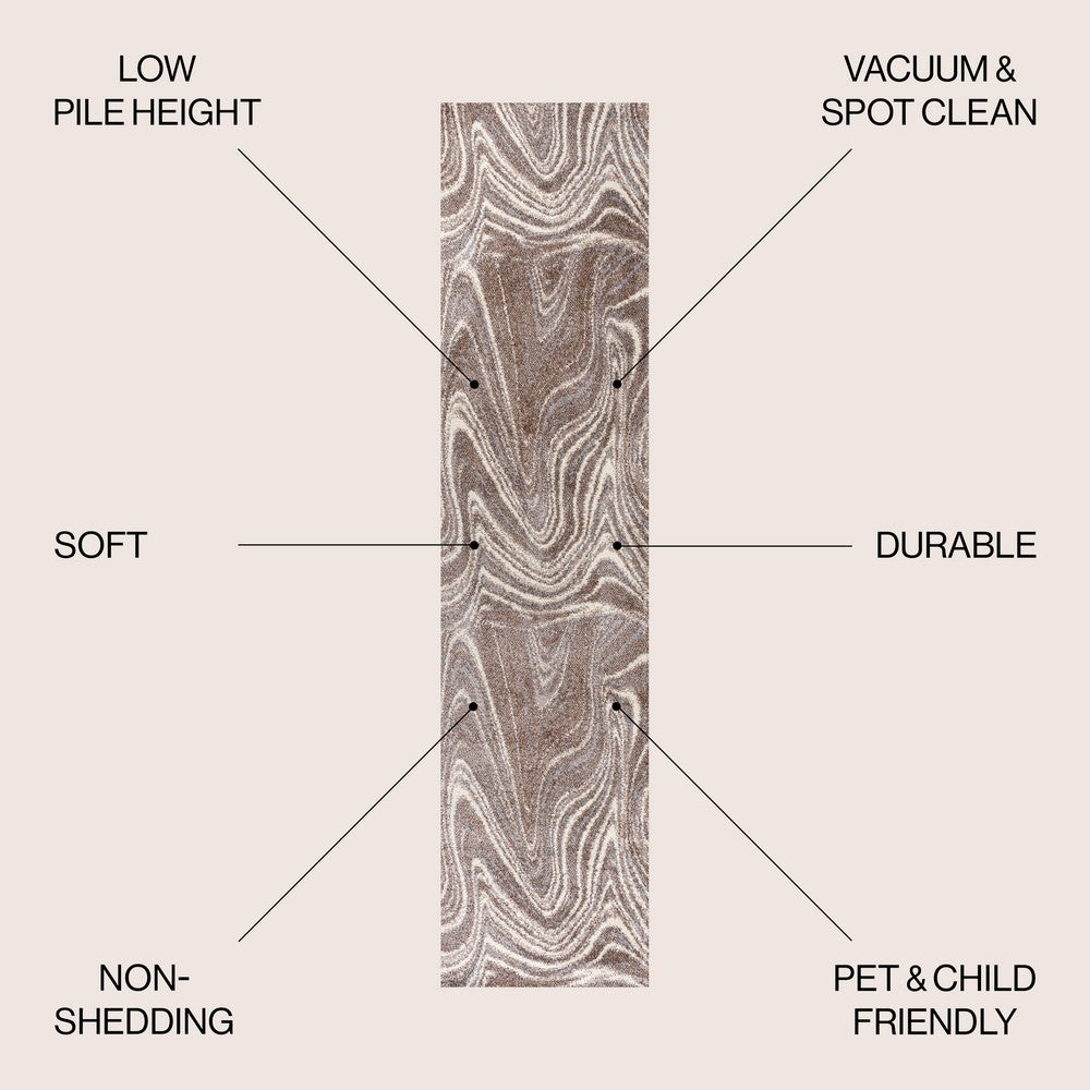 Saloni Contemporary Glam Abstract Marble Area Rug