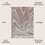 Saloni Contemporary Glam Abstract Marble Area Rug