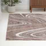 Saloni Contemporary Glam Abstract Marble Area Rug