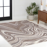 Saloni Contemporary Glam Abstract Marble Area Rug
