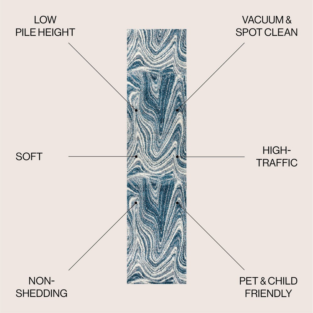 Saloni Contemporary Glam Abstract Marble Area Rug