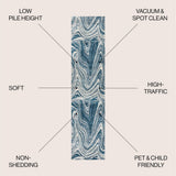 Saloni Contemporary Glam Abstract Marble Area Rug