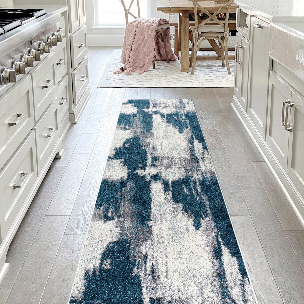 Zowe Contemporary Bohemian Abstract Marble Area Rug