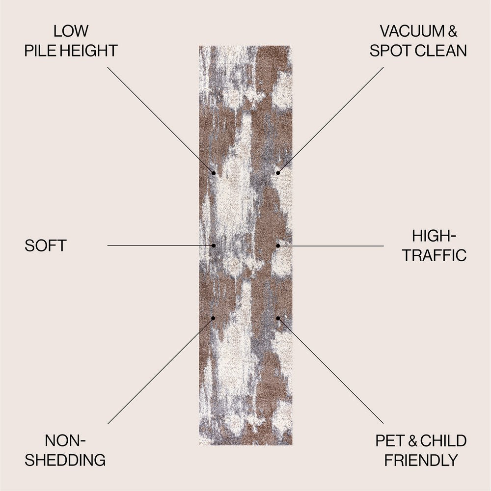 Zowe Contemporary Bohemian Abstract Marble Area Rug