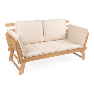 Petals 2-Seat Modern Scandinavian Folding Wood Outdoor Day Bed Sofa