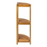 Tera 33" Classic Minimalist 3-Tier Acacia Wood Freestanding Bathroom Corner Shelf