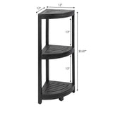 Tera 33" Classic Minimalist 3-Tier Acacia Wood Freestanding Bathroom Corner Shelf