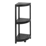 Tera 33" Classic Minimalist 3-Tier Acacia Wood Freestanding Bathroom Corner Shelf