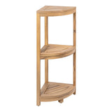 Tera 33" Classic Minimalist 3-Tier Acacia Wood Freestanding Bathroom Corner Shelf